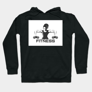 Woman with Dumbbell Fitness Club Design Hoodie